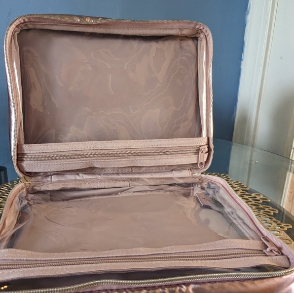 NEW Marc Jacobs Perfect Metallic Pink Soft Structured Organizer Travel Bag Case - Picture 7 of 9